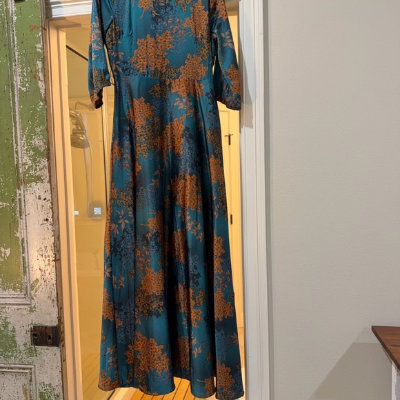 Baltic Born Teal Maxi Dress with Rust Floral Print - Picture 7 of 8